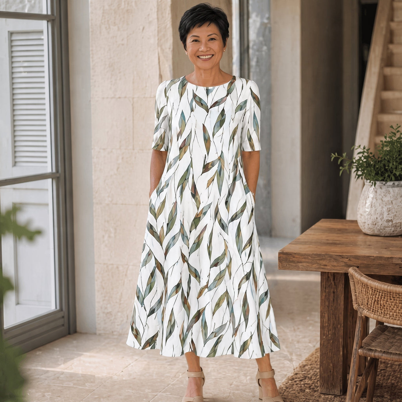 Sarah | Effortless Floral Midi Dress