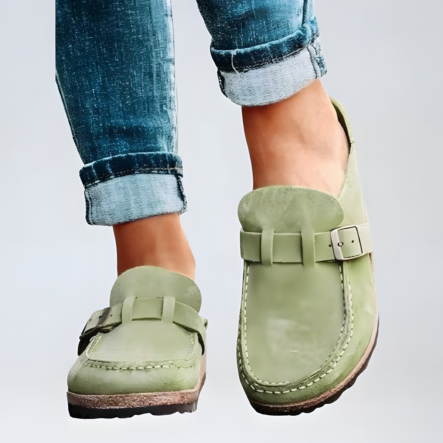 Mallorca – Suede Buckle Comfort Clogs