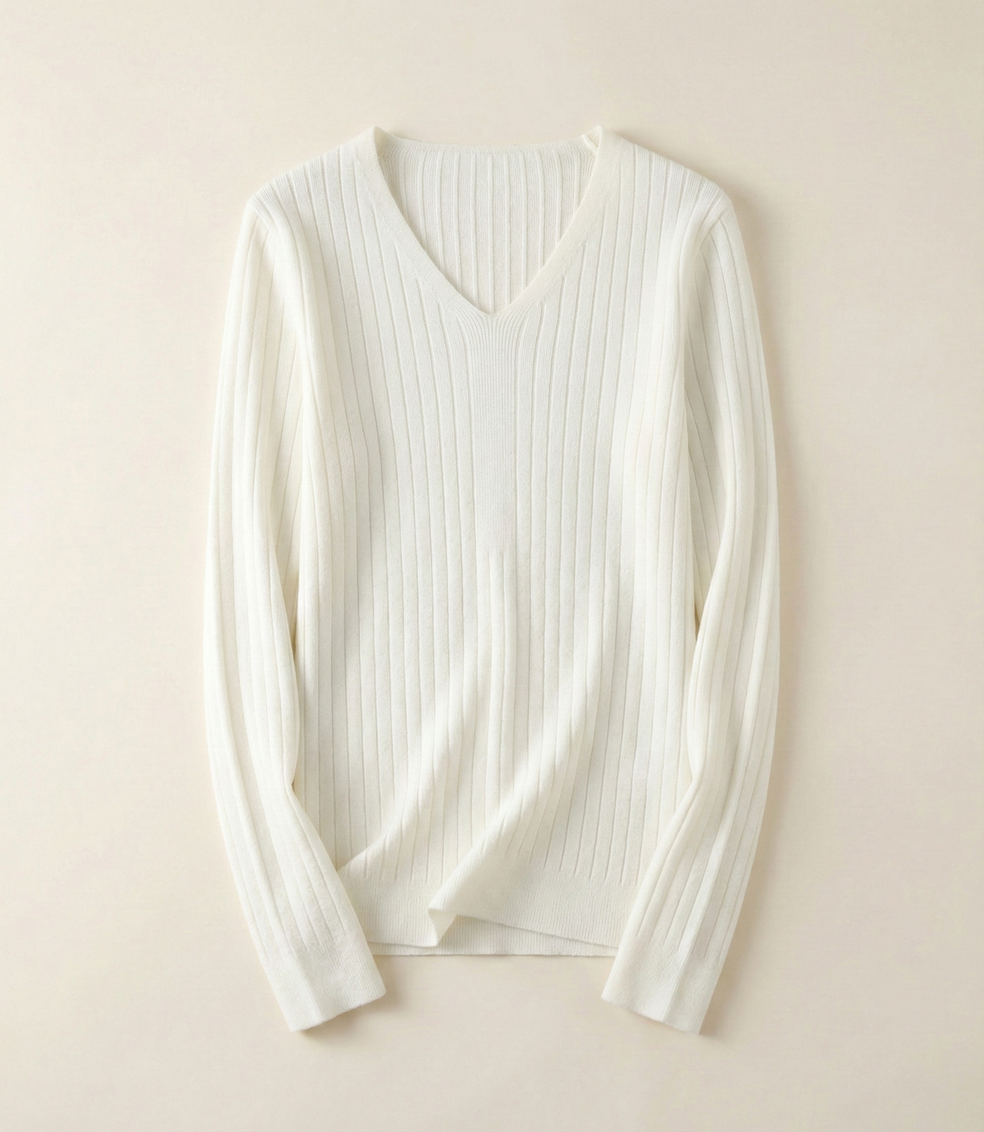 The Sienna Fine-Rib V-Neck