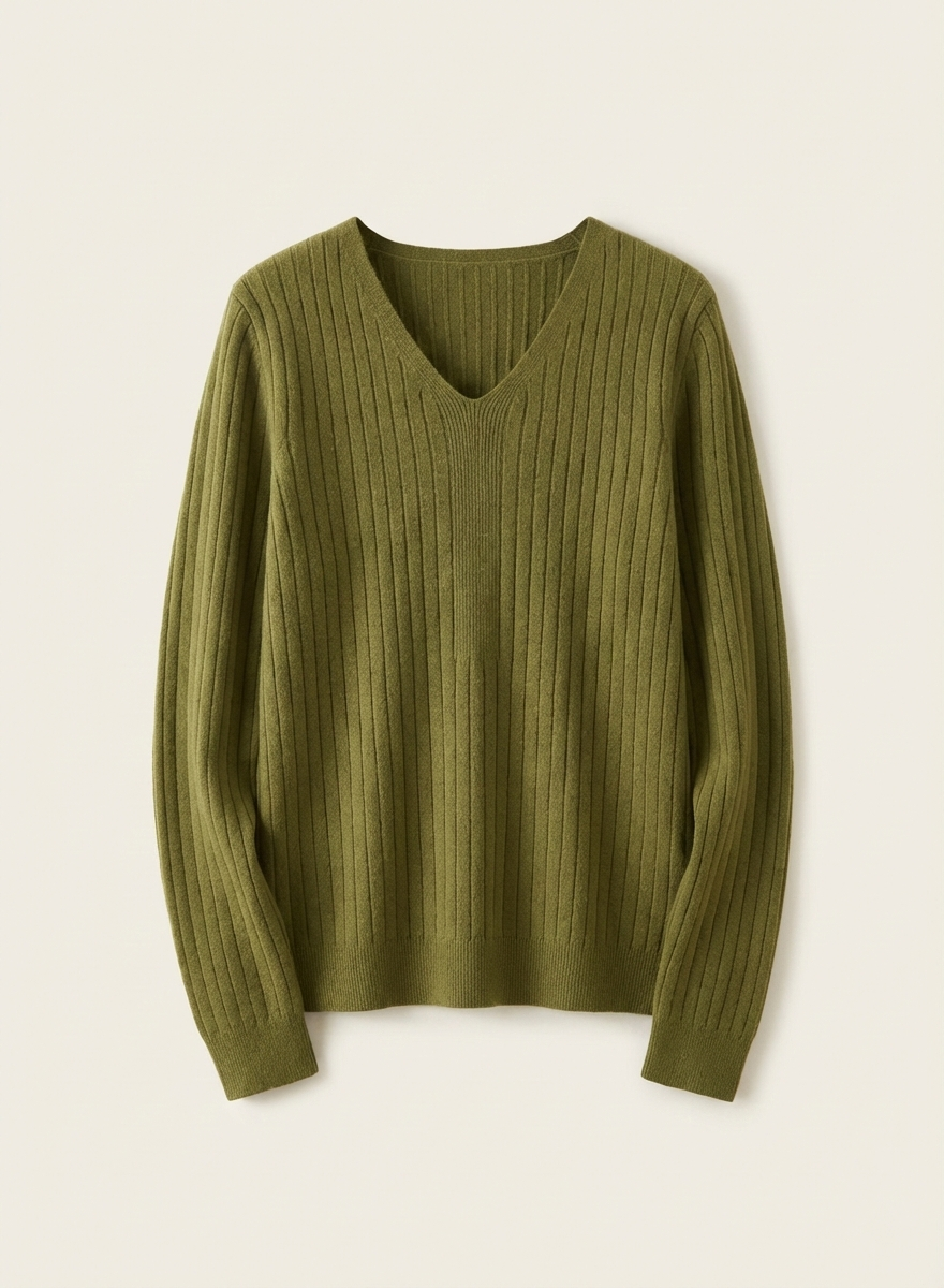 The Sienna Fine-Rib V-Neck