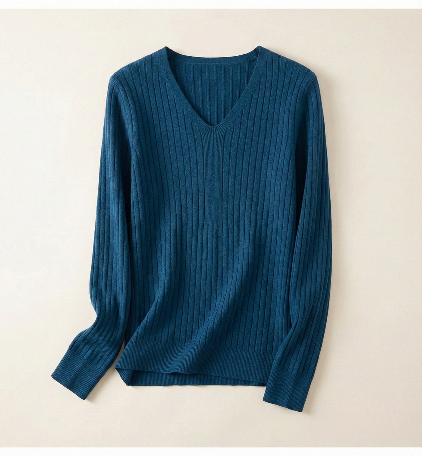 The Sienna Fine-Rib V-Neck